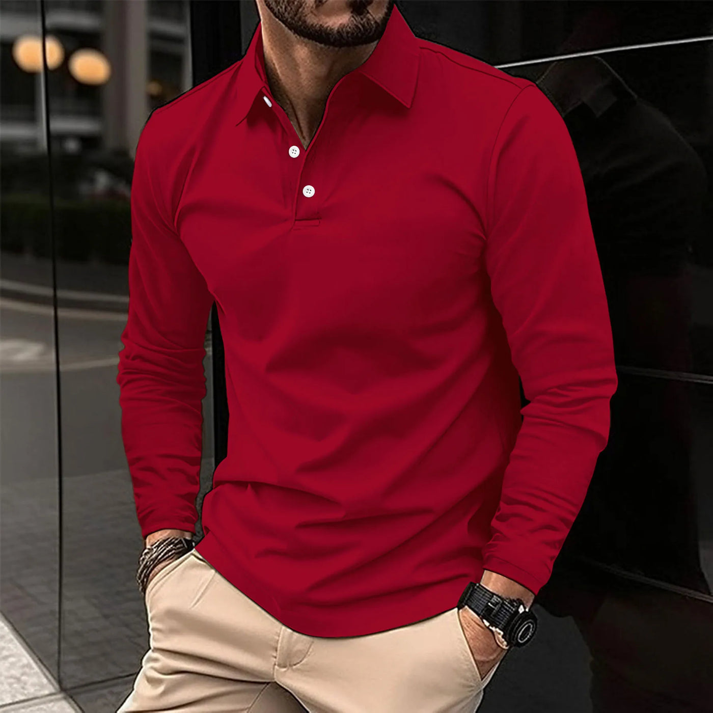 Giovanni™ - Polo casual a maniche lunghe