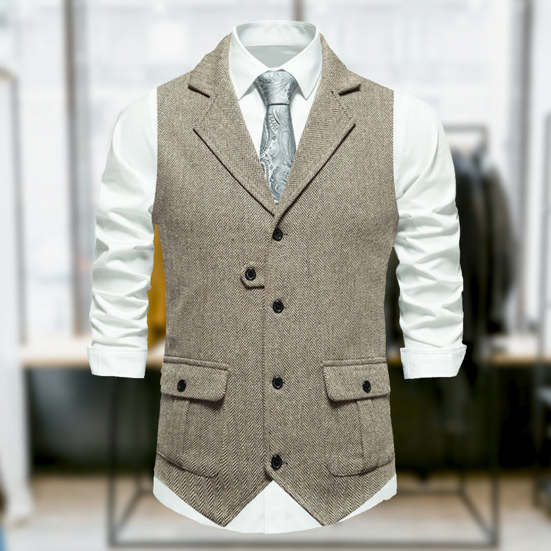 Dante™ - Gilet in stile retrò classico con tasche