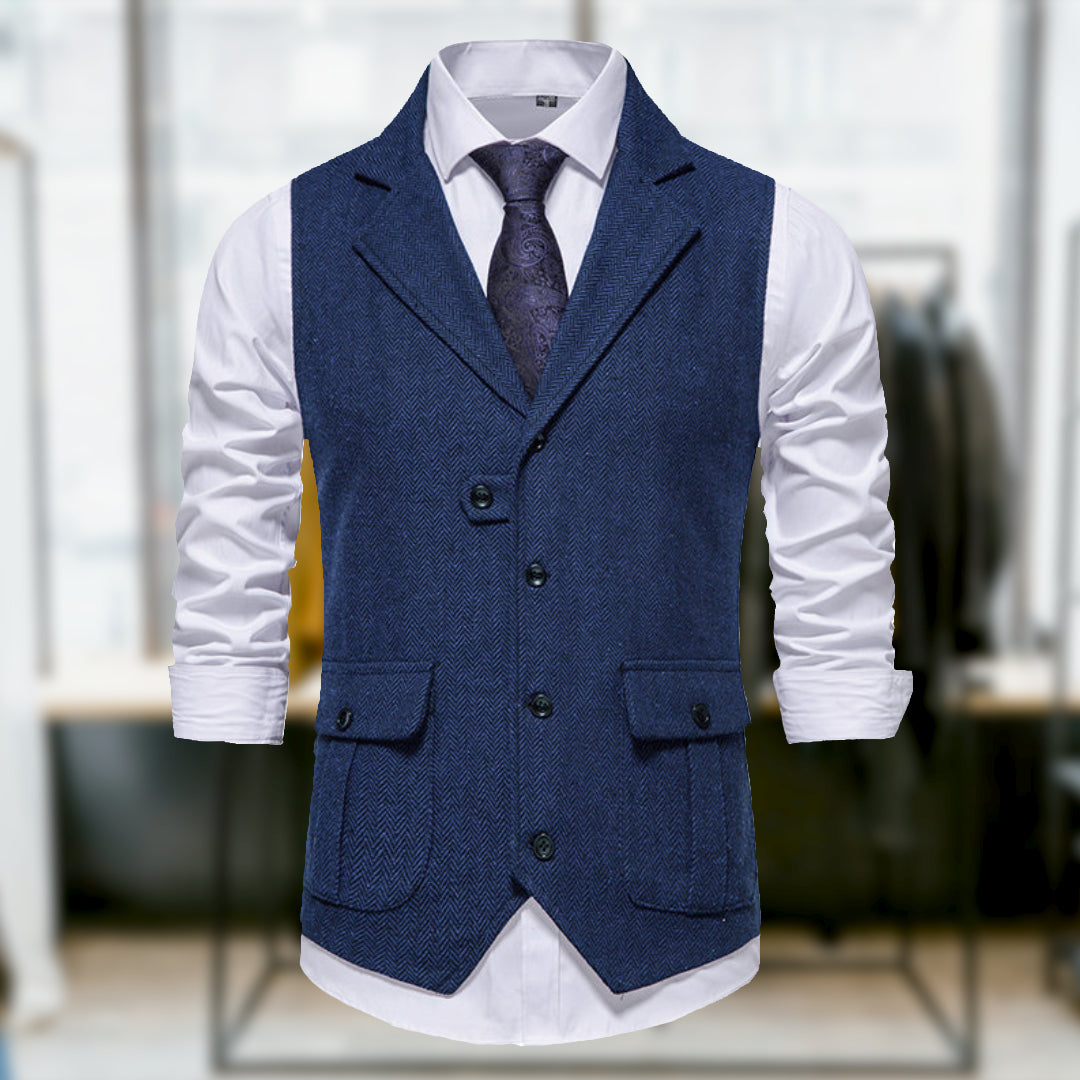 Dante™ - Gilet in stile retrò classico con tasche