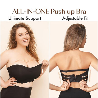 Reggiseno push-up invisibile senza spalline, attraente e confortevole