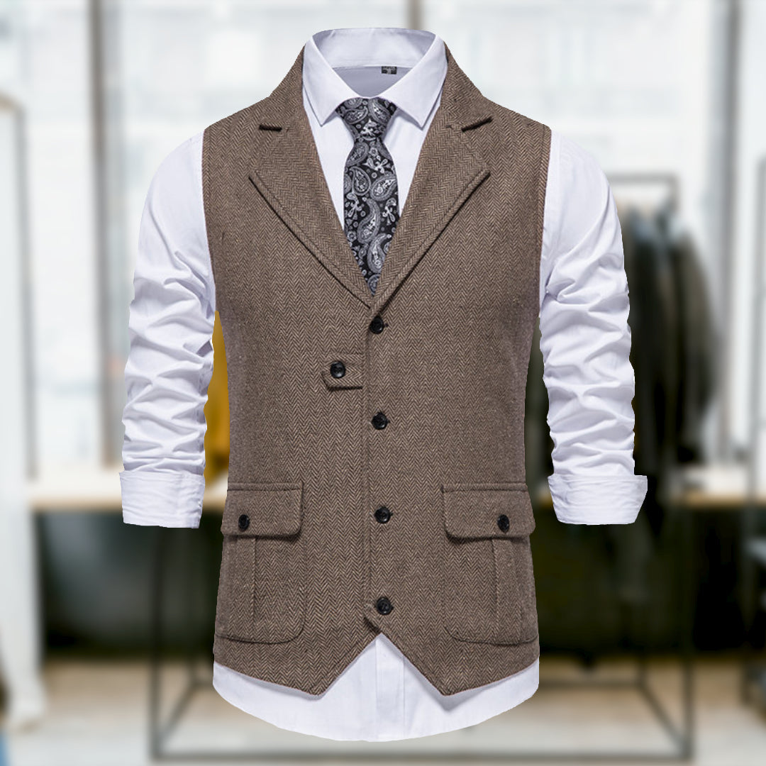 Dante™ - Gilet in stile retrò classico con tasche